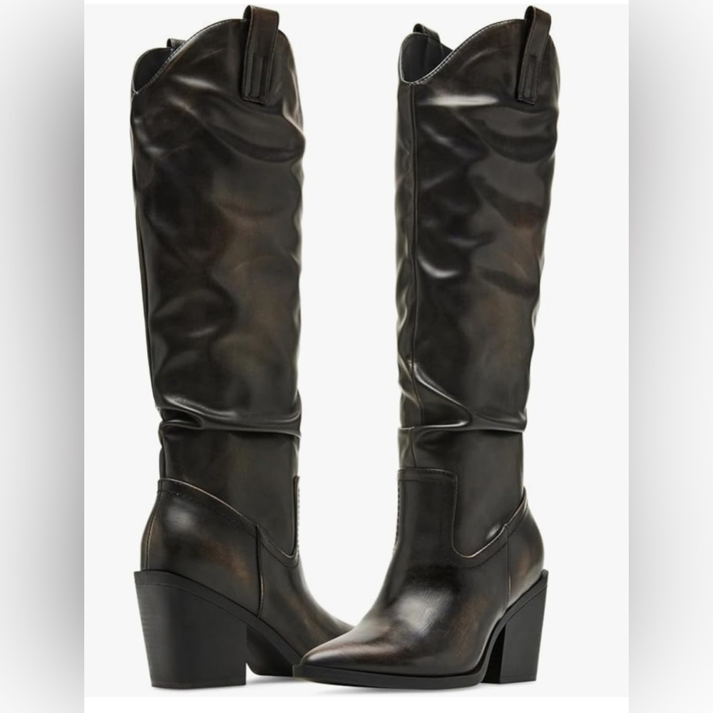 NWOT Madden Girl Alabama Cowgirl Boots Women's Dark Brown Size 5.5 M